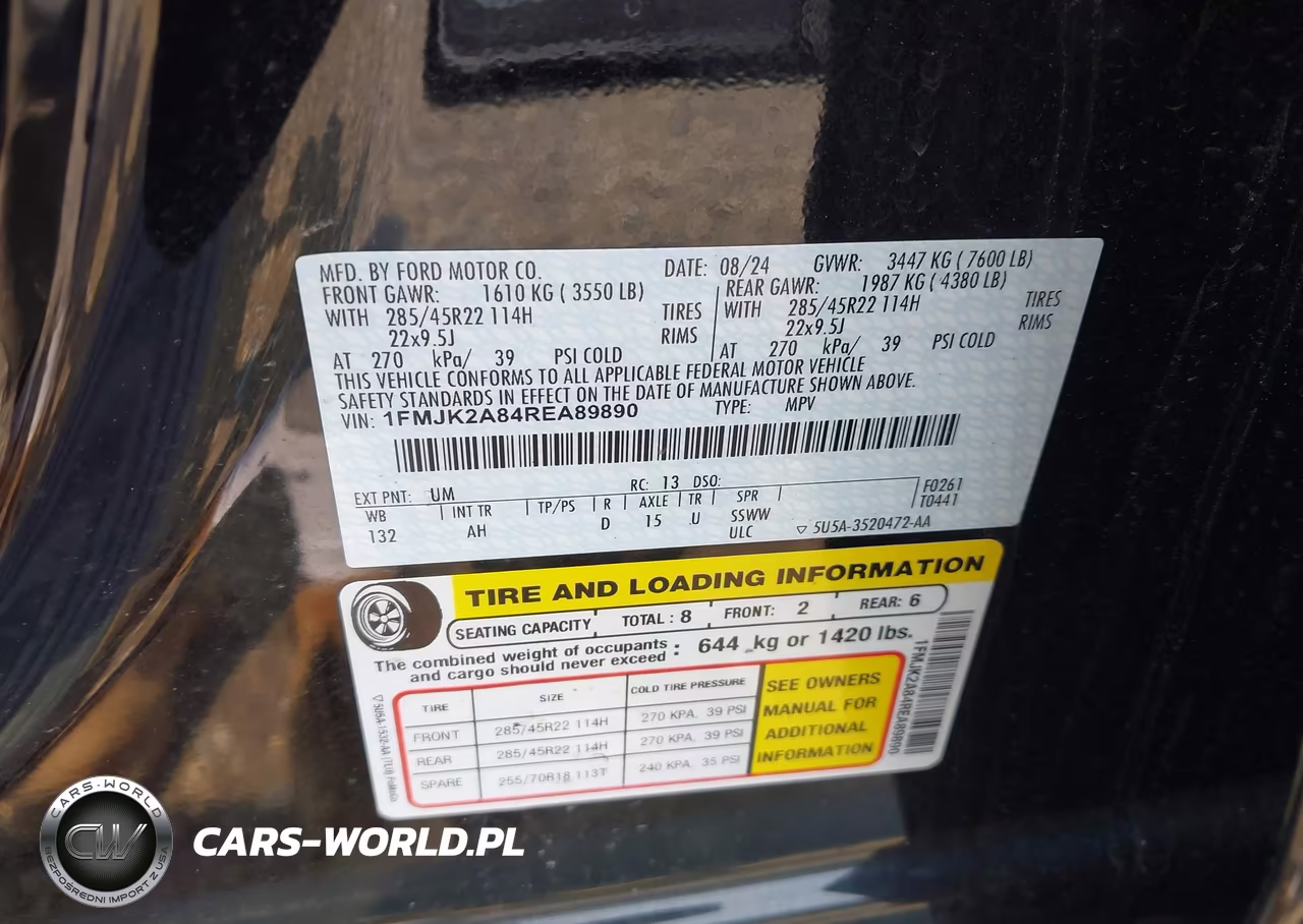 2024 Ford Expedition Limited Max VIN:1FMJK2A84REA89890 - 9