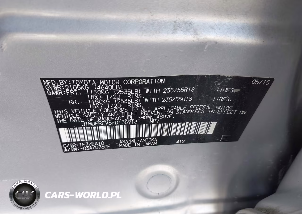2015 Toyota Rav4 Limited VIN:JTMDFREV6FD138913 - 9