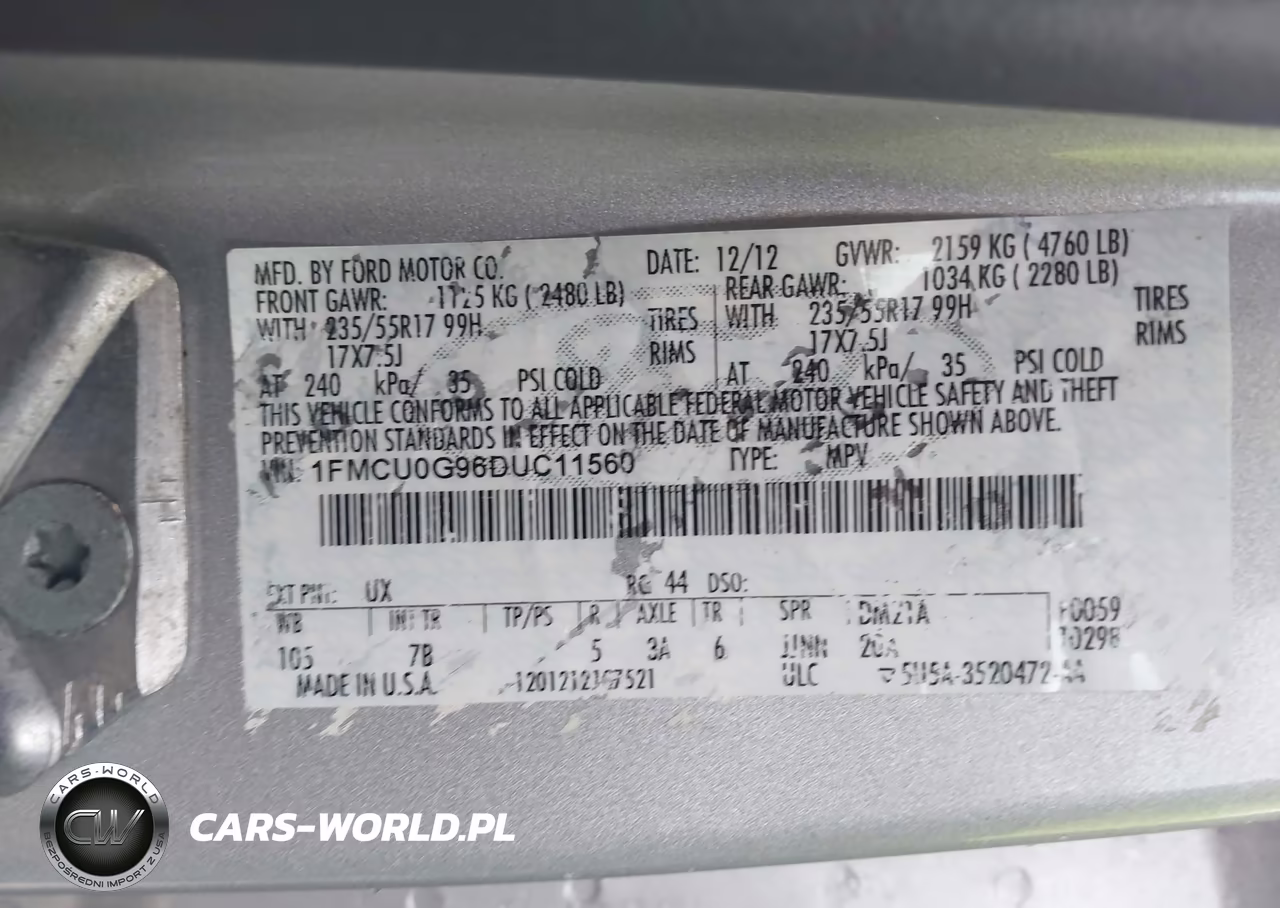 2013 Ford Escape Se VIN:1FMCU0G96DUC11560 - 9