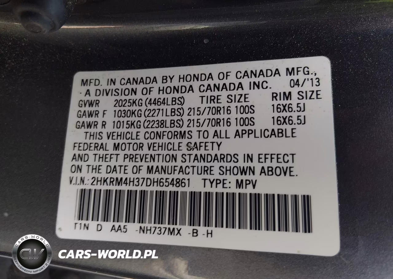 2013 Honda Cr-V Lx VIN:2HKRM4H37DH654861 - 9