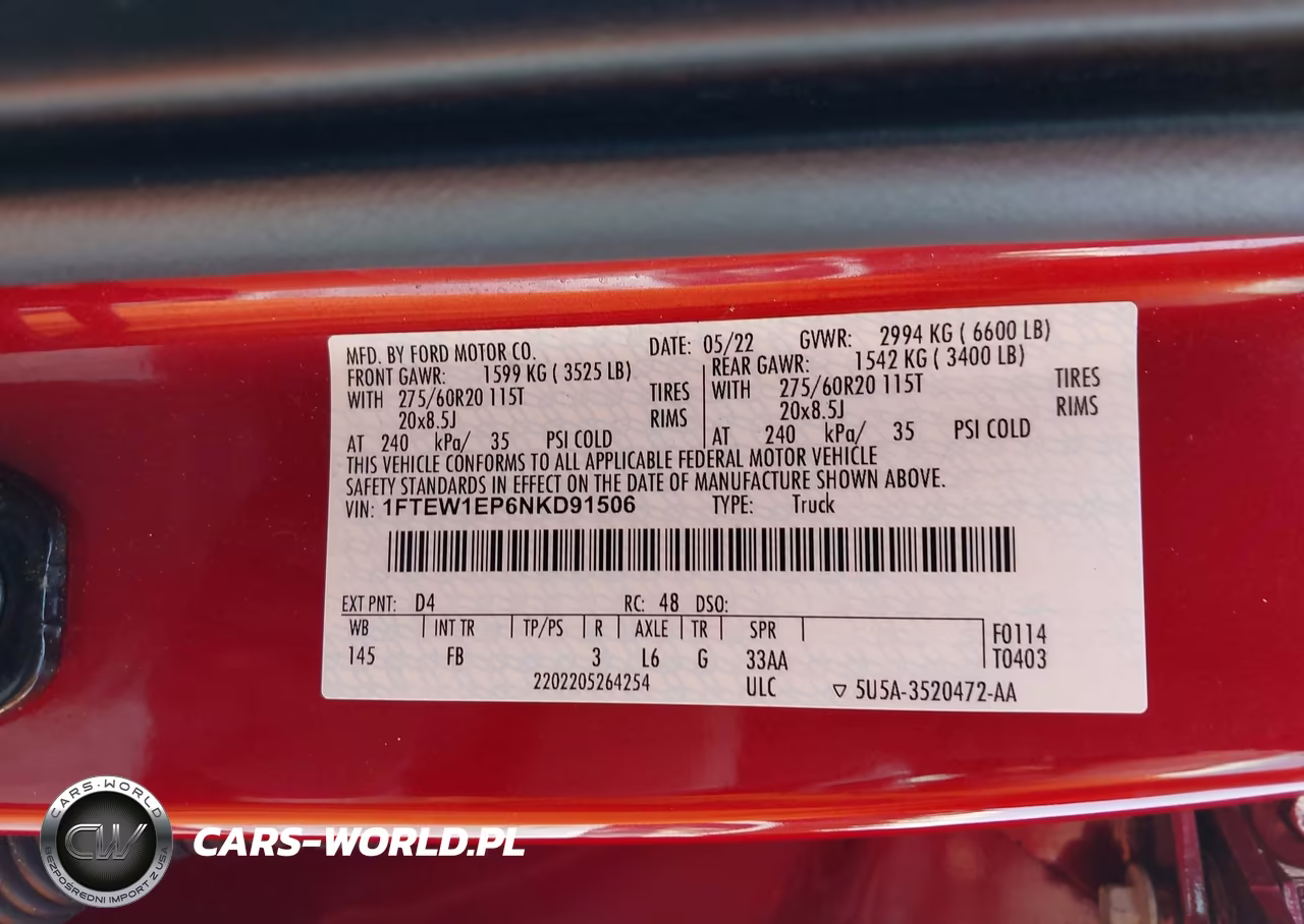 2022 Ford F-150 Xlt VIN:1FTEW1EP6NKD91506 - 9