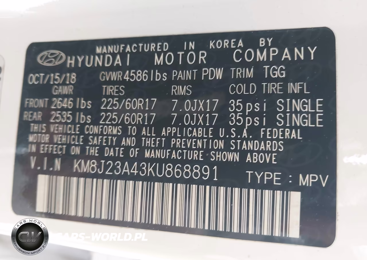 2019 Hyundai Tucson Se VIN:KM8J23A43KU868891 - 9