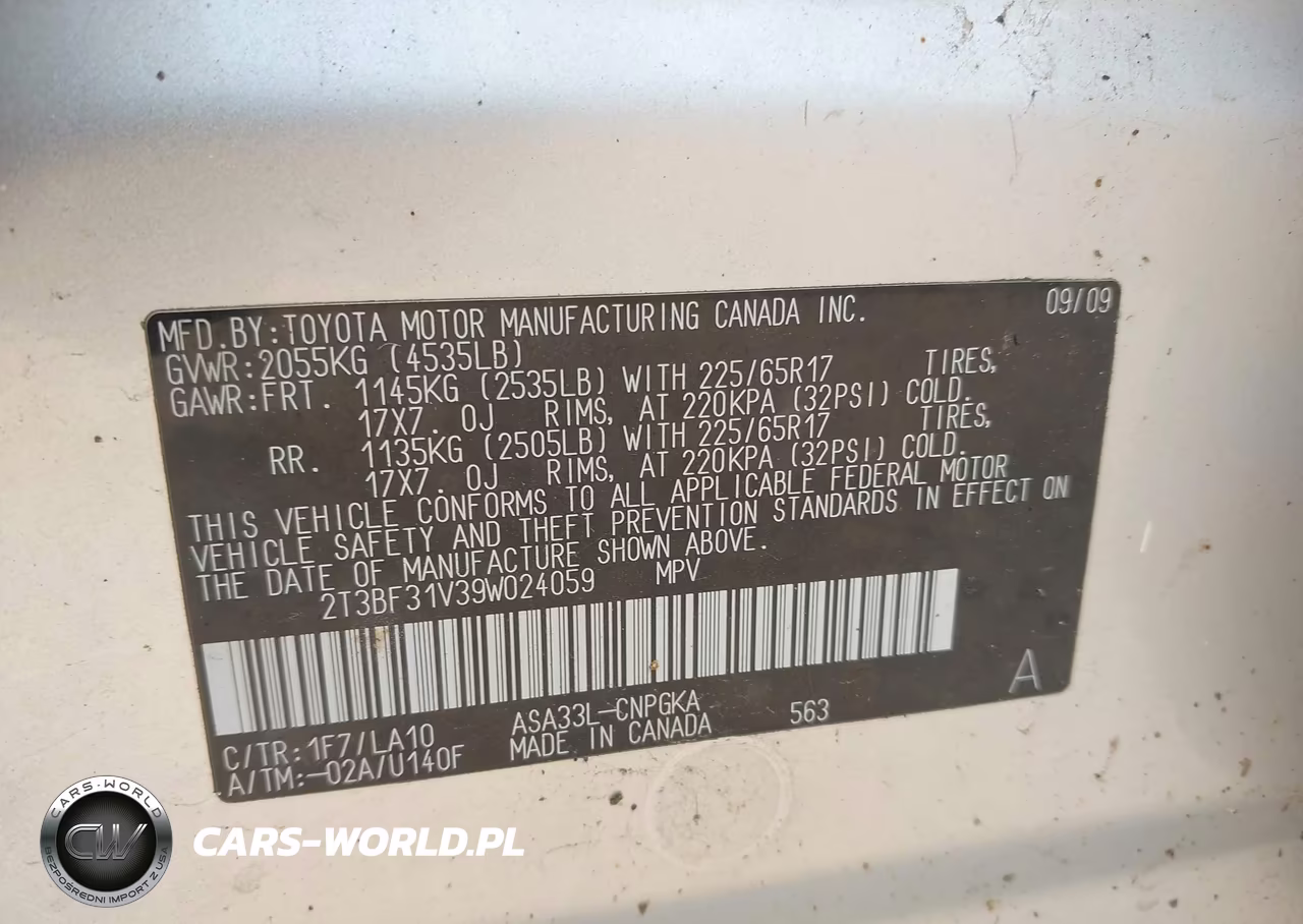 2009 Toyota Rav4 Limited VIN:2T3BF31V39W024059 - 9