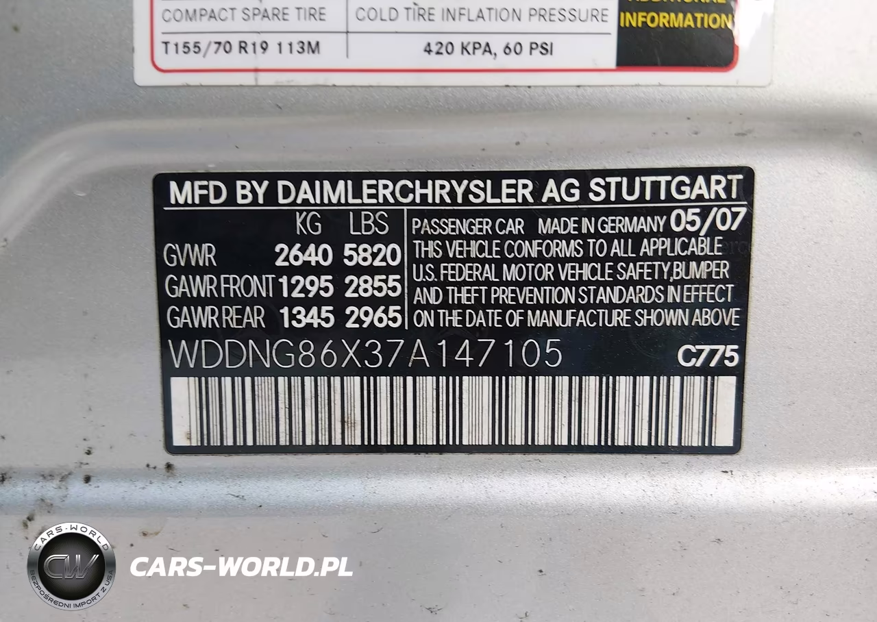 2007 Mercedes-Benz S 550 4Matic VIN:WDDNG86X37A147105 - 9