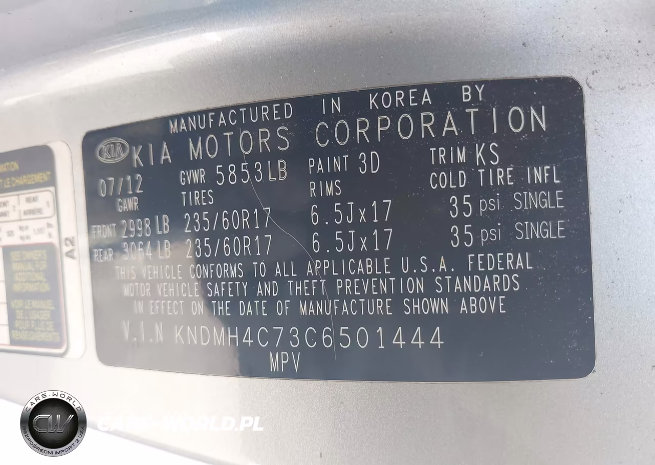 2012 Kia Sedona Ex VIN:KNDMH4C73C6501444 - 9