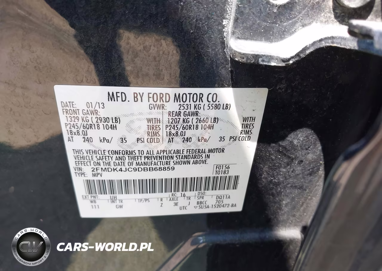 2013 Ford Edge Sel VIN:2FMDK4JC9DBB68859 - 9