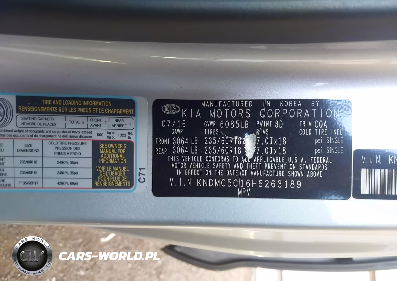 2017 Kia Sedona Ex VIN:KNDMC5C16H6263189 - 9