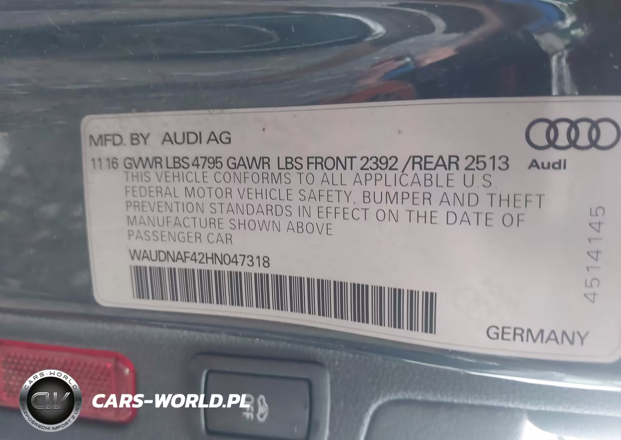 2017 Audi A4 Season Of Audi Premium VIN:WAUDNAF42HN047318 - 9
