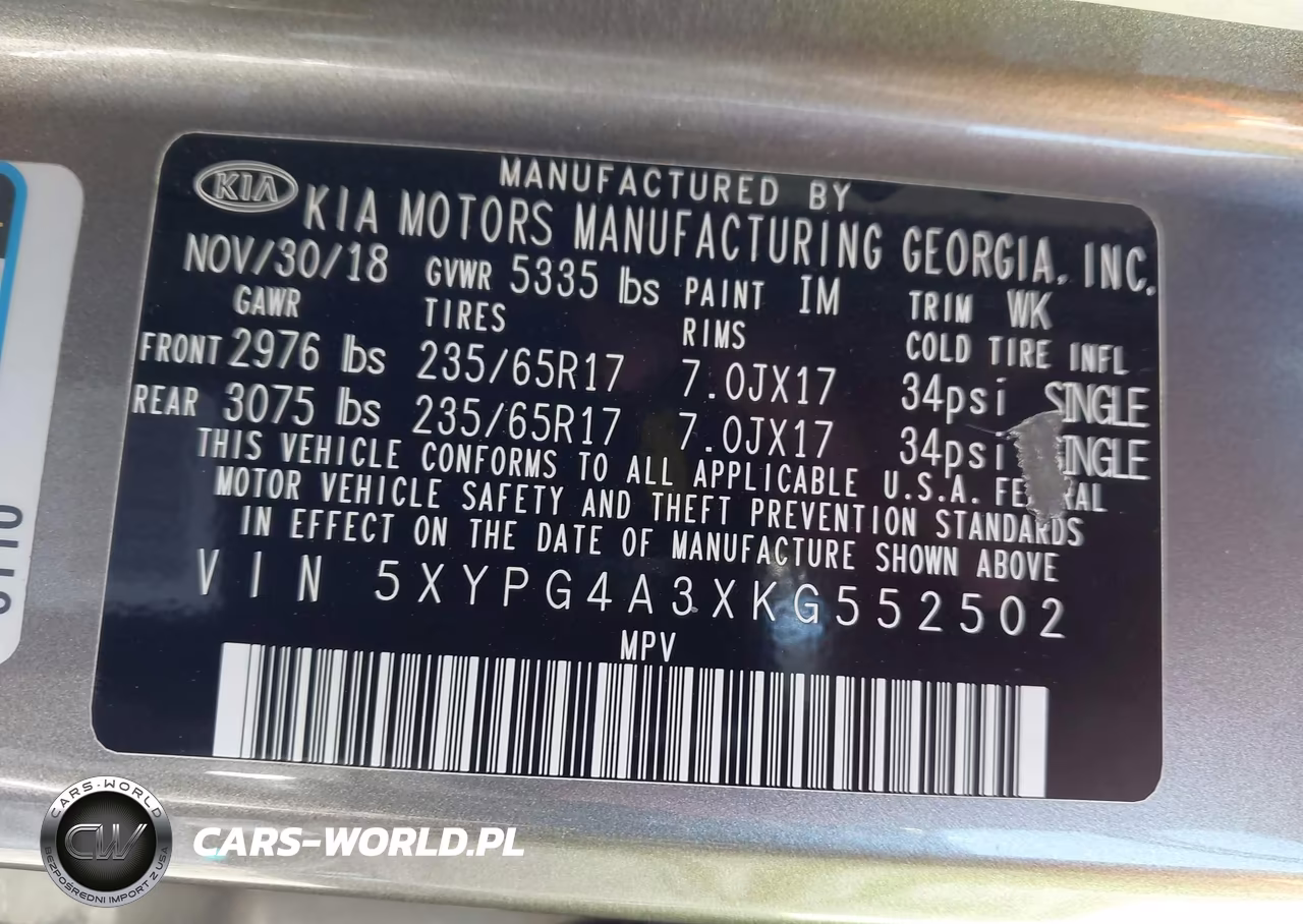 2019 Kia Sorento L VIN:5XYPG4A3XKG552502 - 9