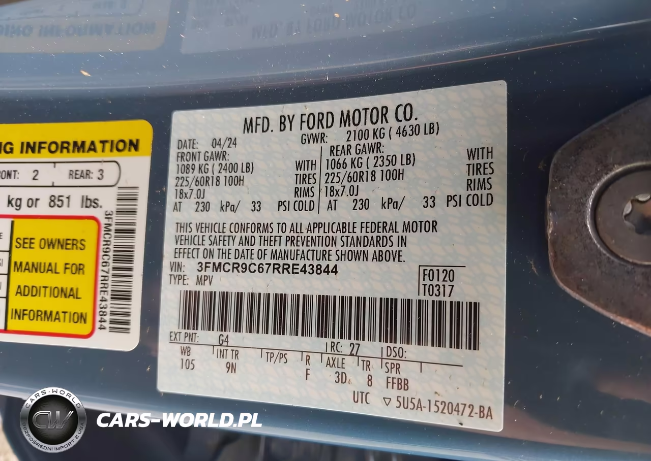 2024 Ford Bronco Sport Outer Banks VIN:3FMCR9C67RRE43844 - 9