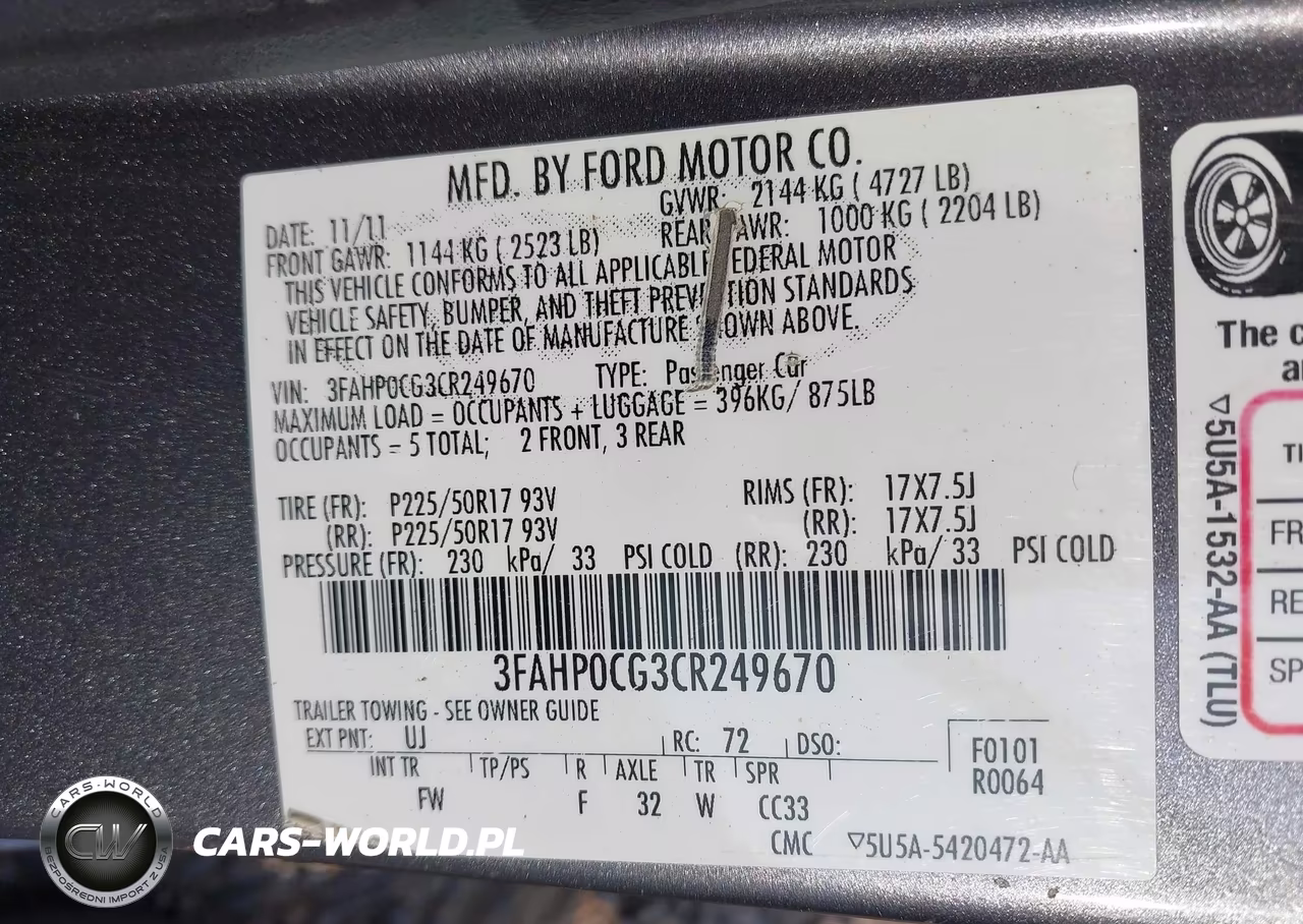 2012 Ford Fusion Sel VIN:3FAHP0CG3CR249670 - 9