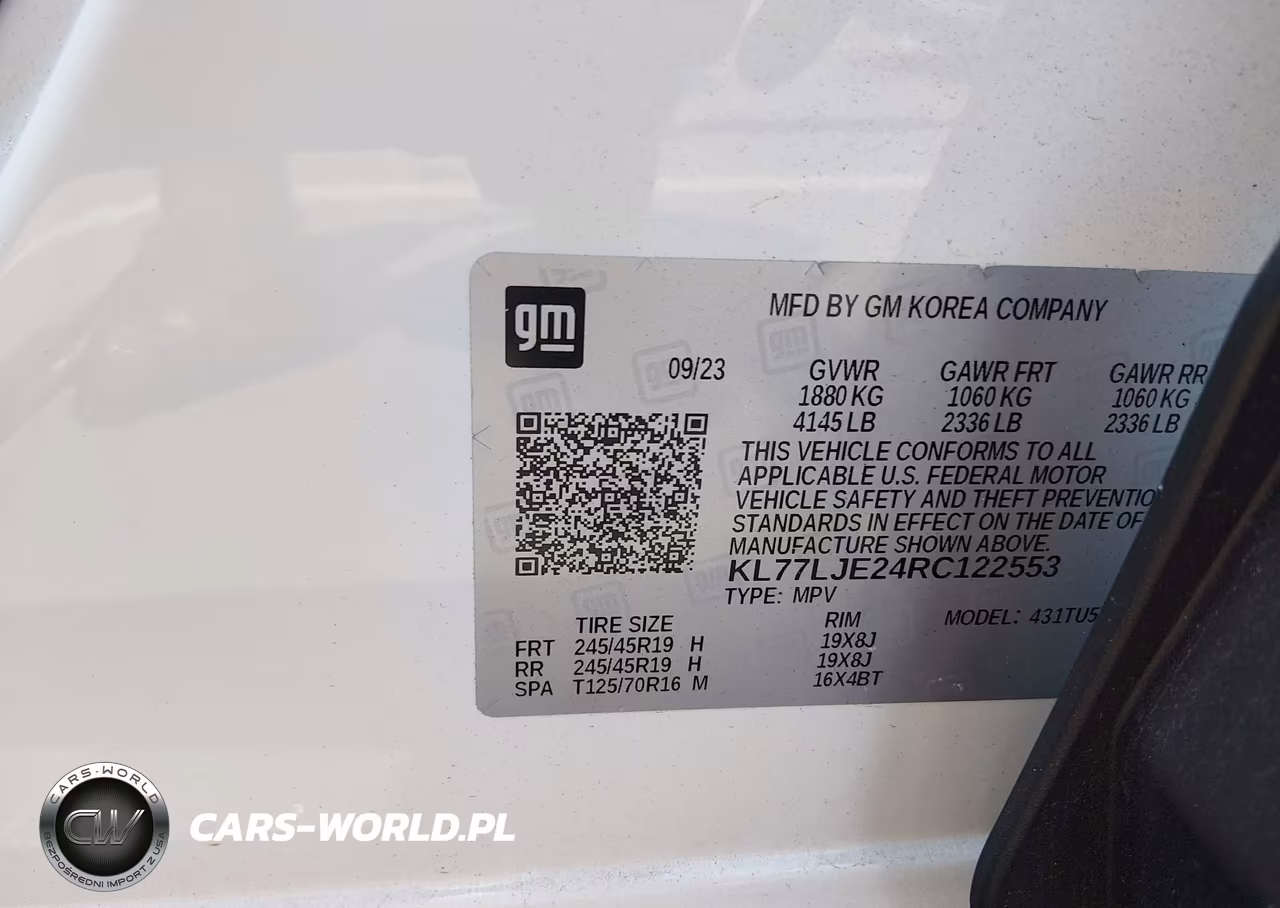 2024 Chevrolet Trax Fwd 2Rs VIN:KL77LJE24RC122553 - 9