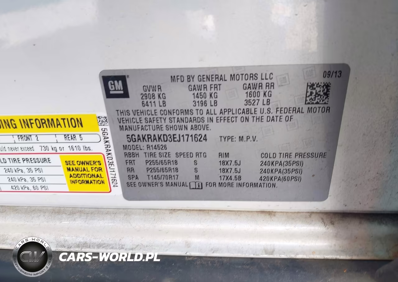 2014 Buick Enclave Convenience VIN:5GAKRAKD3EJ171624 - 9