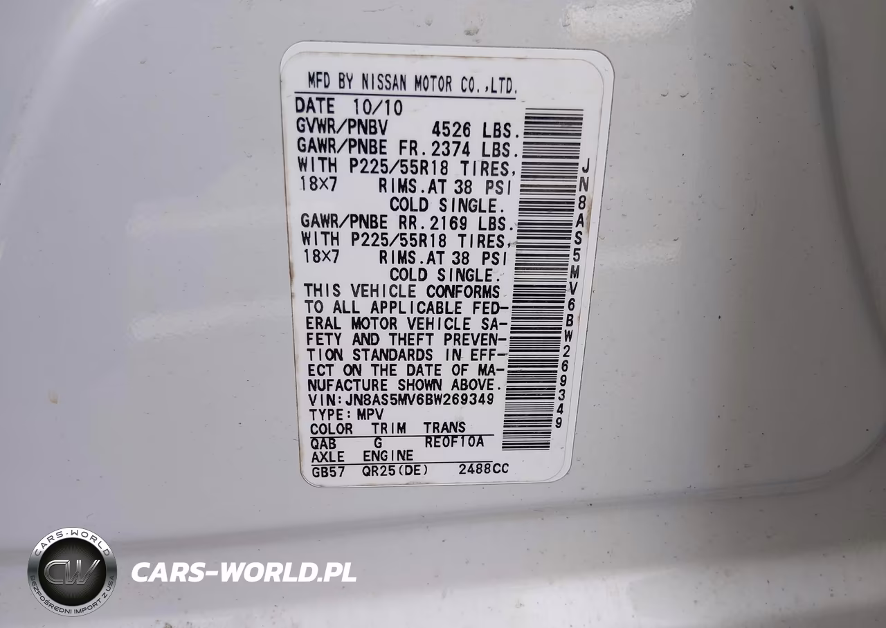2011 Nissan Rogue Sv VIN:JN8AS5MV6BW269349 - 9