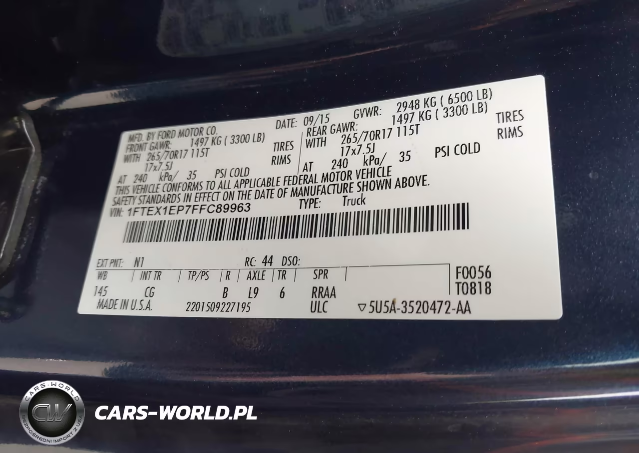2015 Ford F-150 Xl VIN:1FTEX1EP7FFC89963 - 9