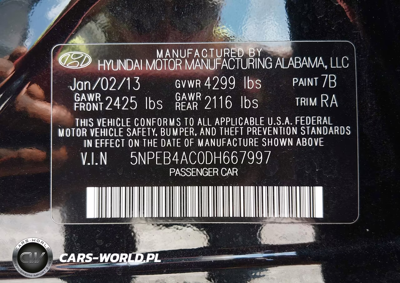 2013 Hyundai Sonata Gls VIN:5NPEB4AC0DH667997 - 9
