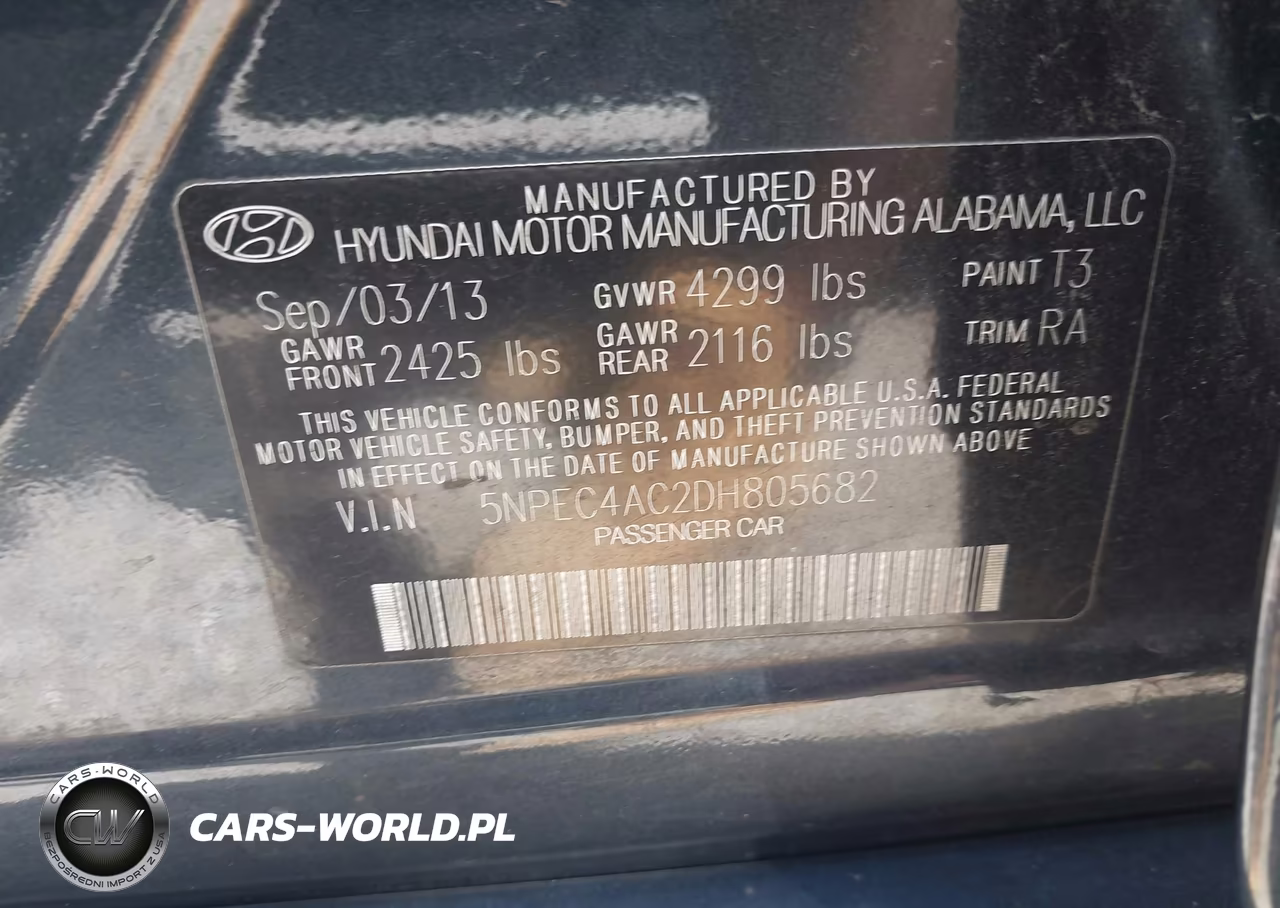 2013 Hyundai Sonata Limited VIN:5NPEC4AC2DH805682 - 9