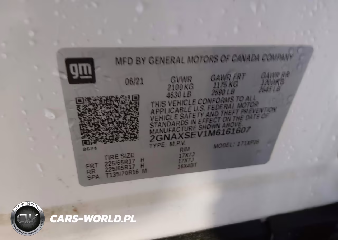 2021 Chevrolet Equinox Awd Ls VIN:2GNAXSEV1M6161607 - 9