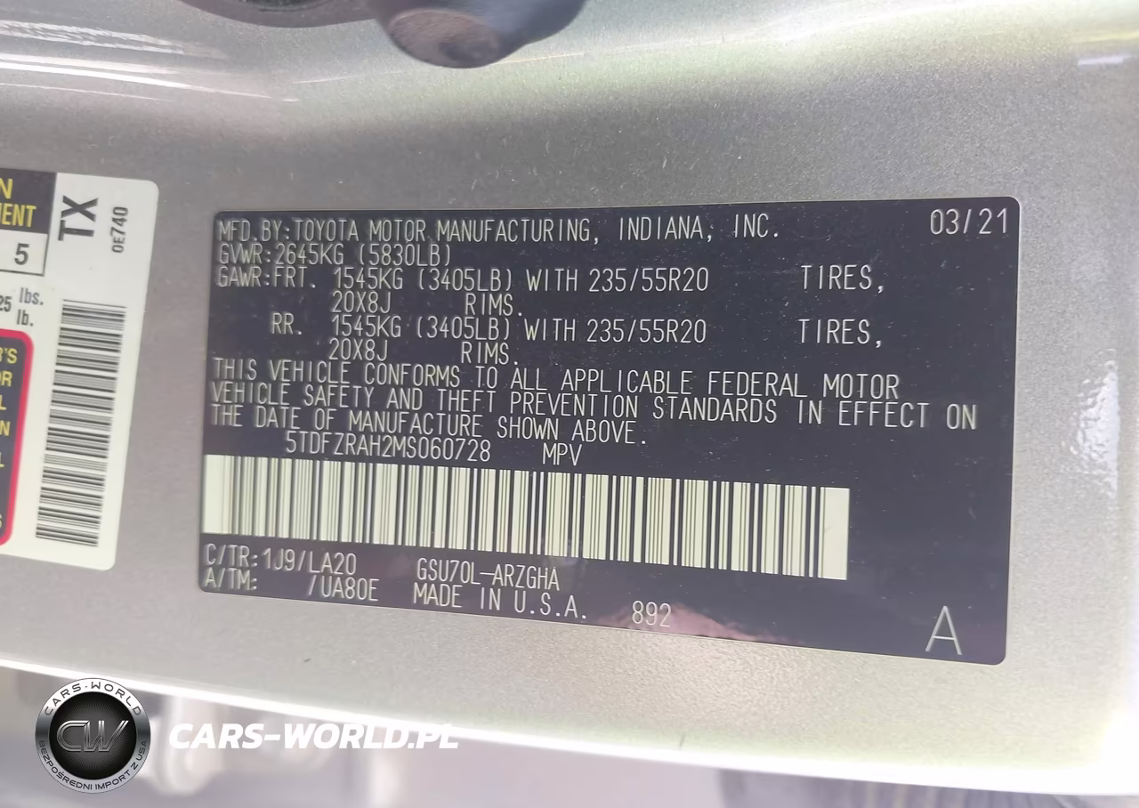 2021 Toyota Highlander Platinum VIN:5TDFZRAH2MS060728 - 9