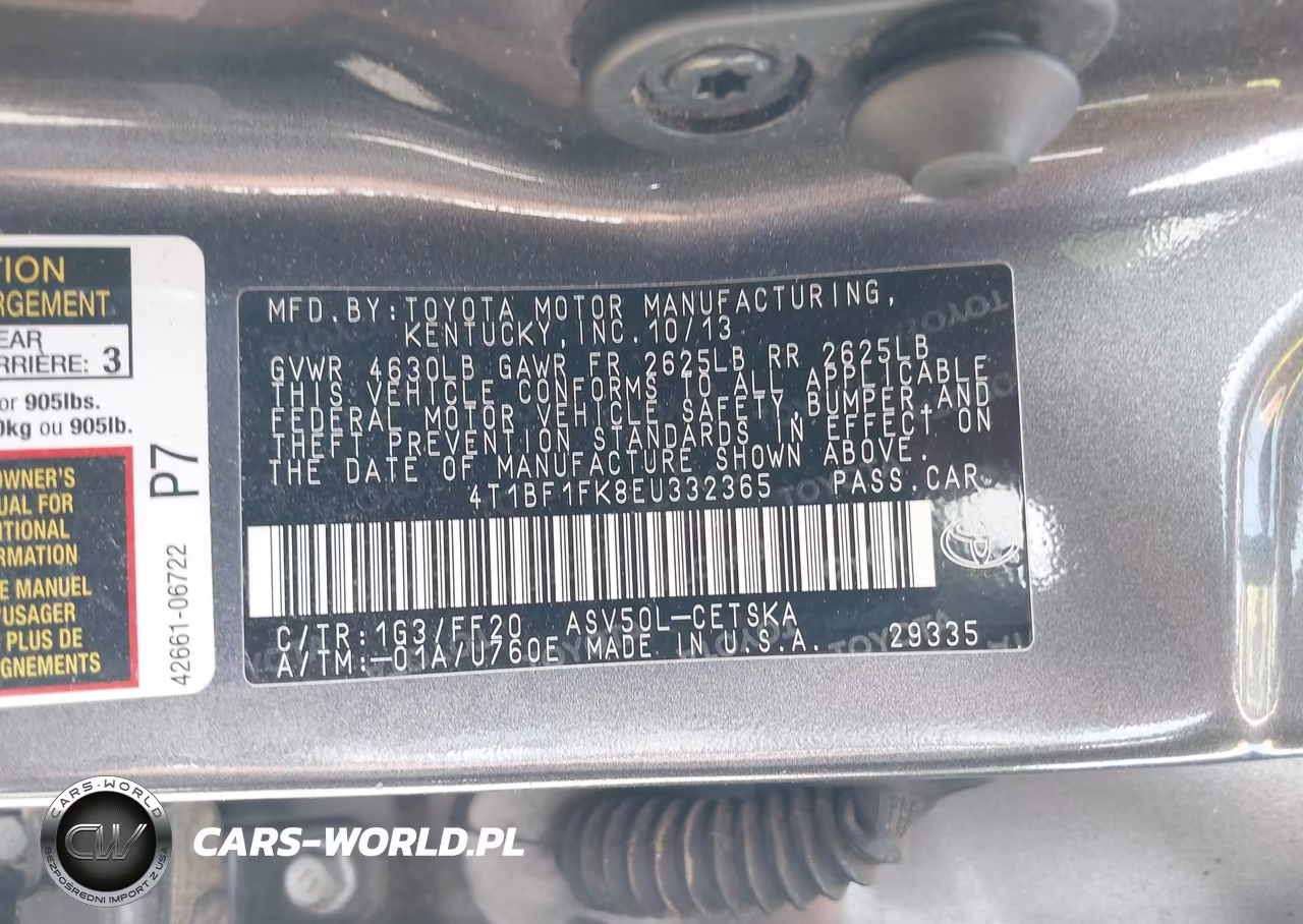2014 Toyota Camry Se VIN:4T1BF1FK8EU332365 - 9