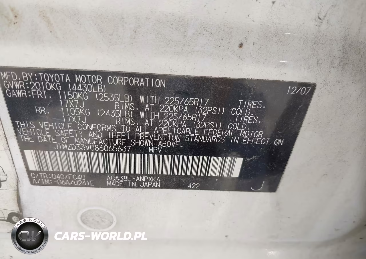 2008 Toyota Rav4 VIN:JTMZD33V086065637 - 9