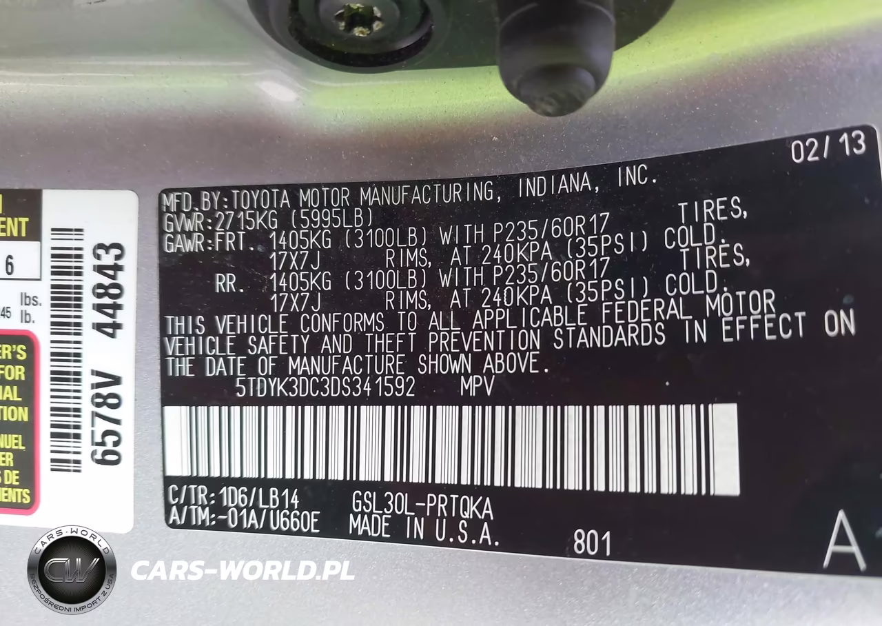 2013 Toyota Sienna Xle V6 8 Passenger VIN:5TDYK3DC3DS341592 - 9