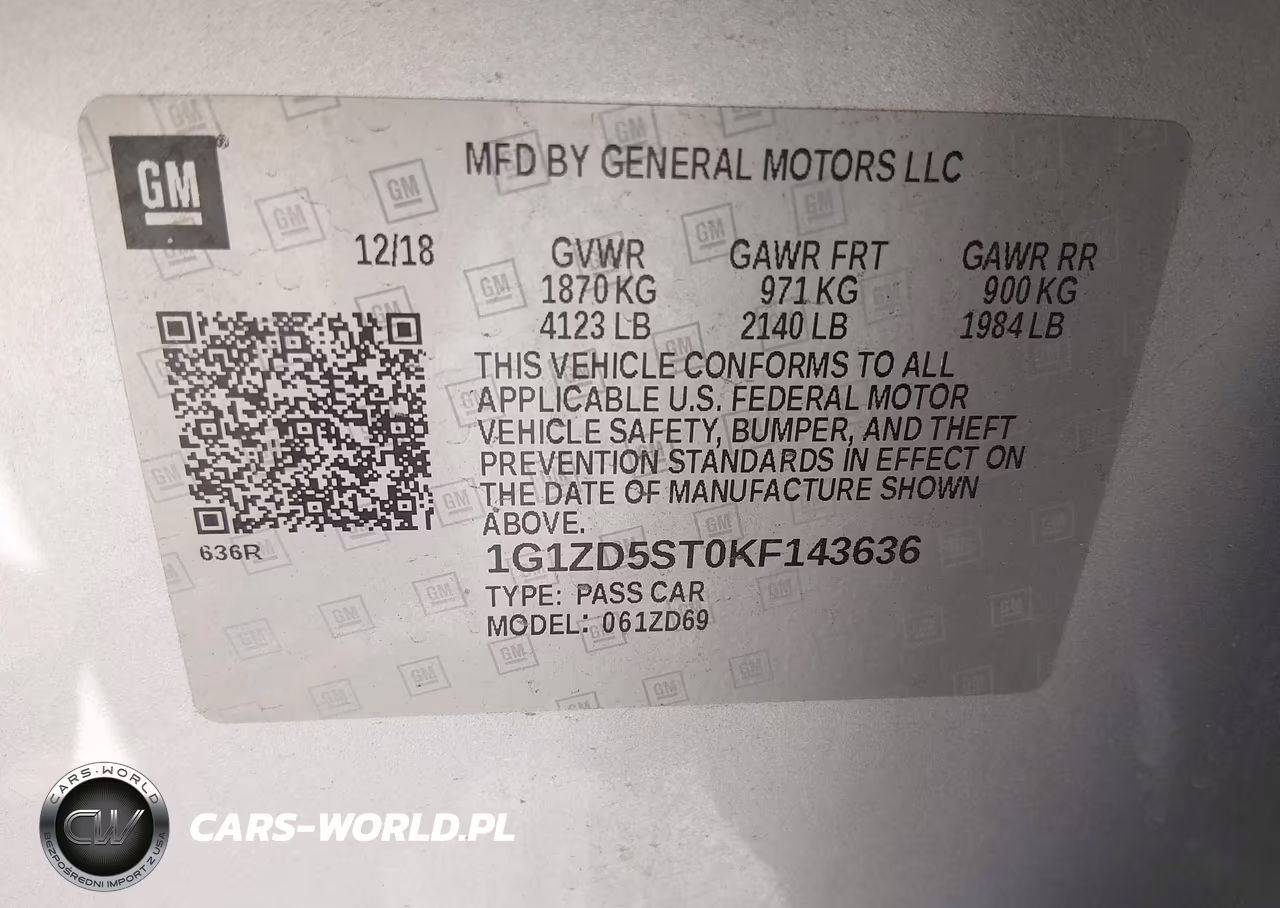 2019 Chevrolet Malibu Lt VIN:1G1ZD5ST0KF143636 - 9
