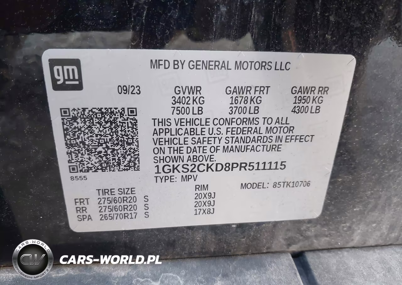2023 GMC Yukon 4Wd At4 VIN:1GKS2CKD8PR511115 - 9