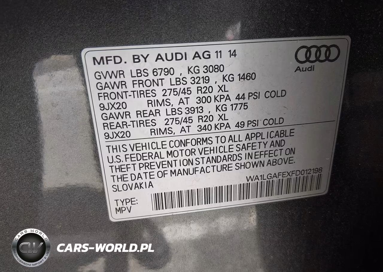 2015 Audi Q7 3.0T Premium VIN:WA1LGAFEXFD012198 - 9