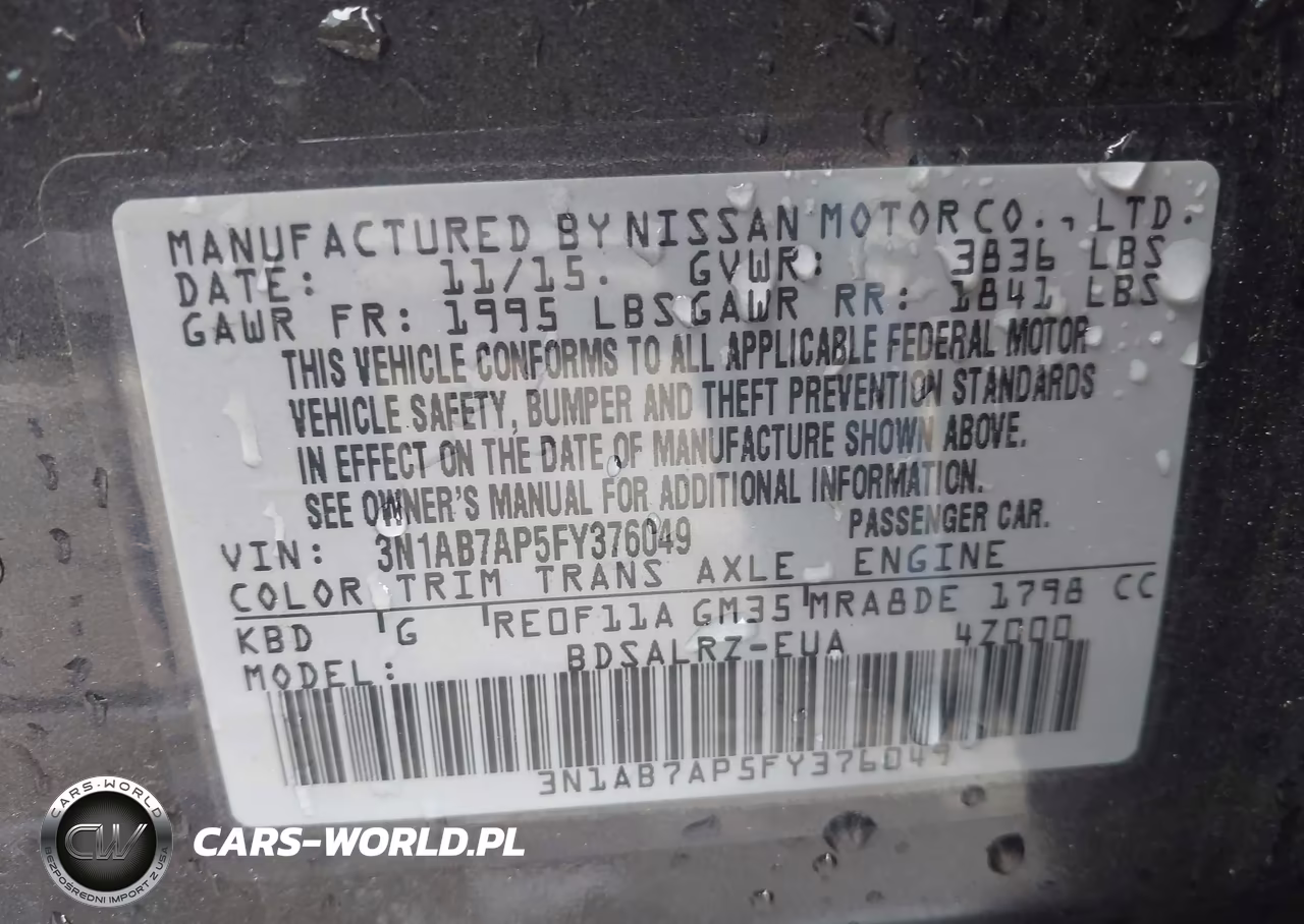 2015 Nissan Sentra Sr VIN:3N1AB7AP5FY376049 - 9
