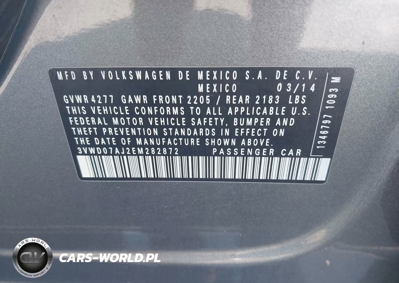 2014 Volkswagen Jetta 1.8T Se VIN:3VWD07AJ2EM282872 - 9