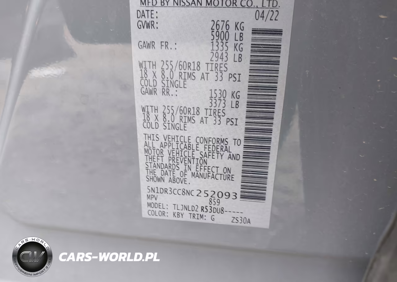 2022 Nissan Pathfinder Sl 4Wd VIN:5N1DR3CC8NC252093 - 9