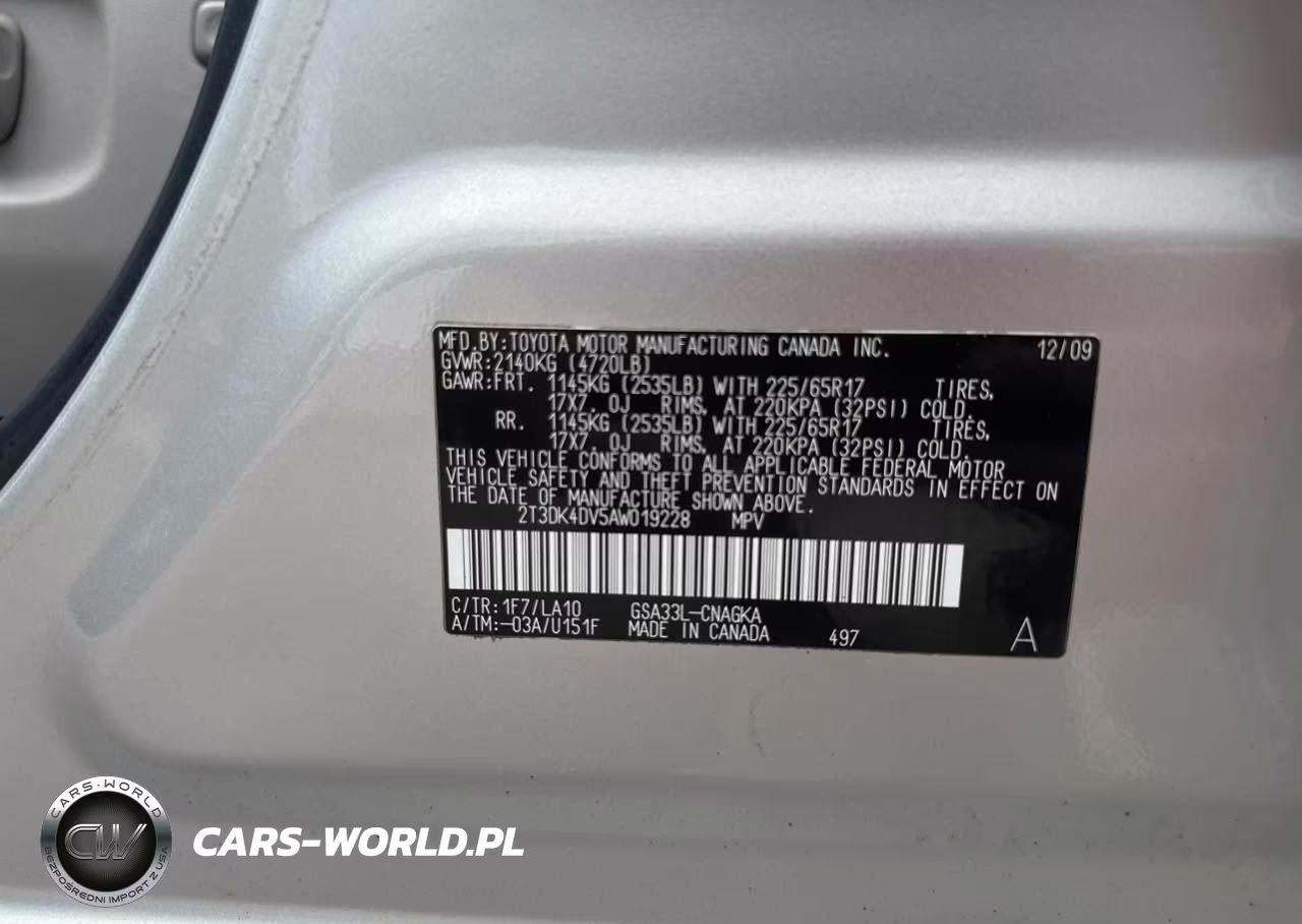 2010 Toyota Rav4 Limited VIN:2T3DK4DV5AW019228 - 9