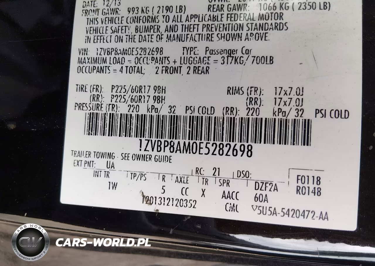 2014 Ford Mustang V6 VIN:1ZVBP8AM0E5282698 - 9
