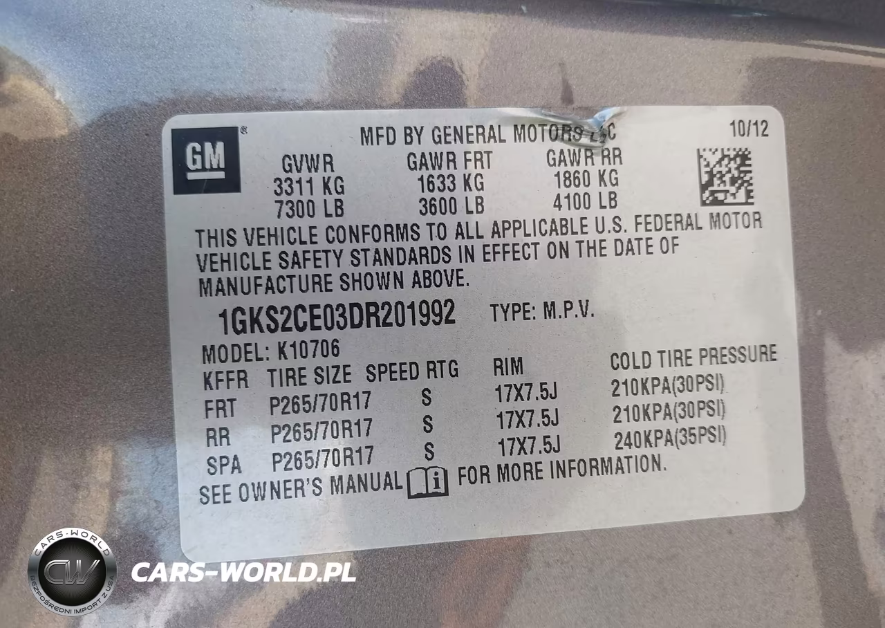 2013 GMC Yukon Slt VIN:1GKS2CE03DR201992 - 9