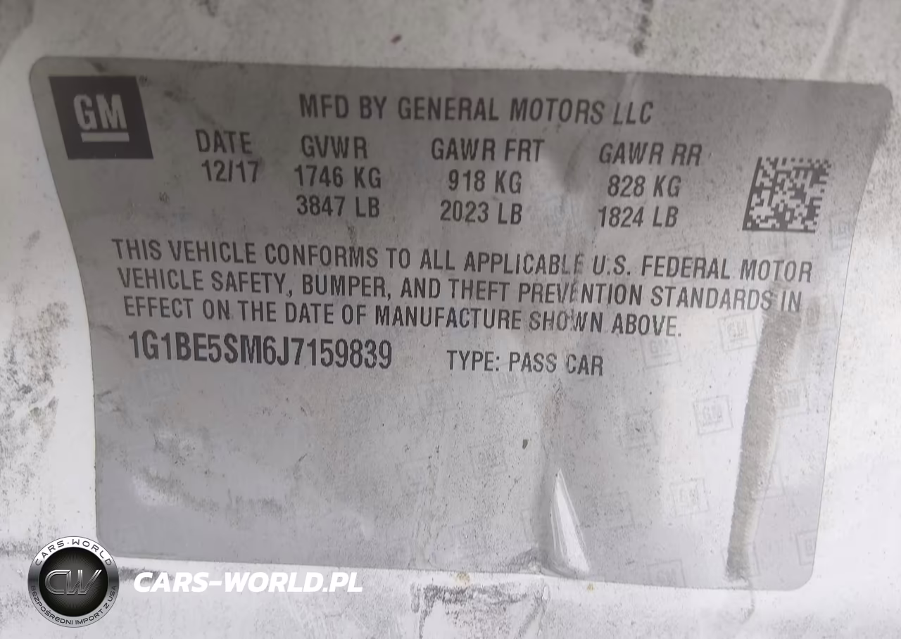 2018 Chevrolet Cruze Lt Auto VIN:1G1BE5SM6J7159839 - 9