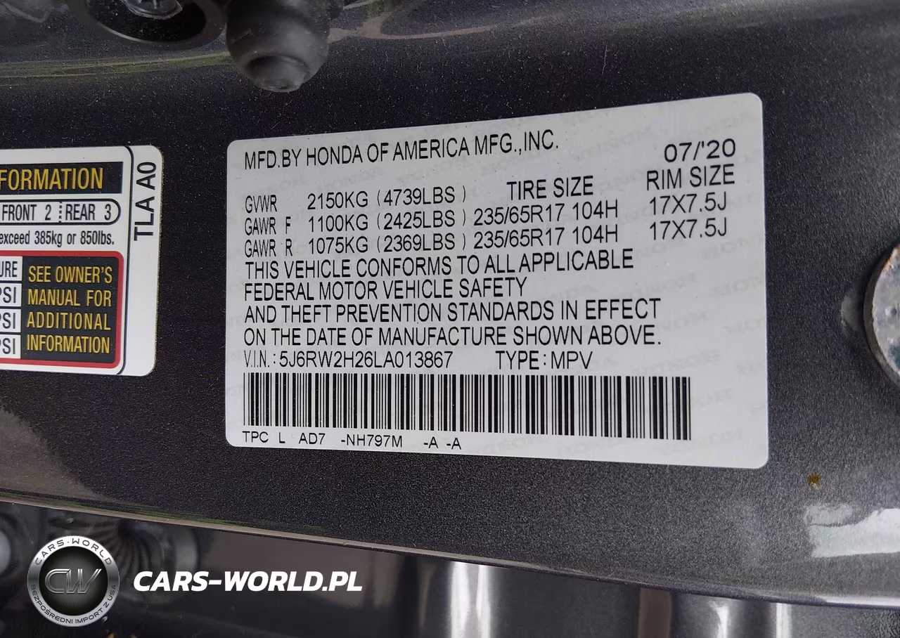 2020 Honda Cr-V Lx VIN:5J6RW2H26LA013867 - 9