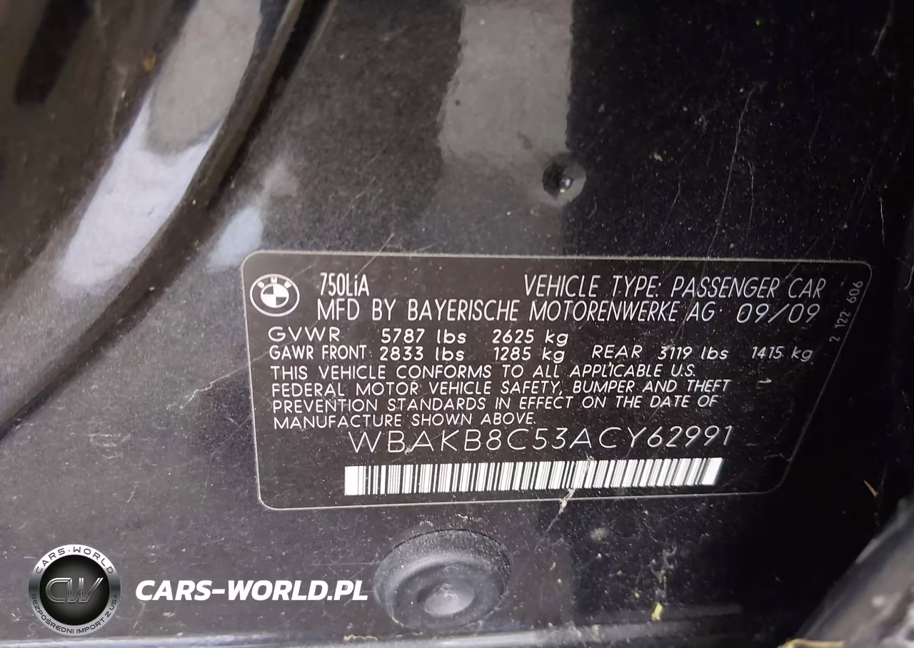 2010 BMW 750Li VIN:WBAKB8C53ACY62991 - 9