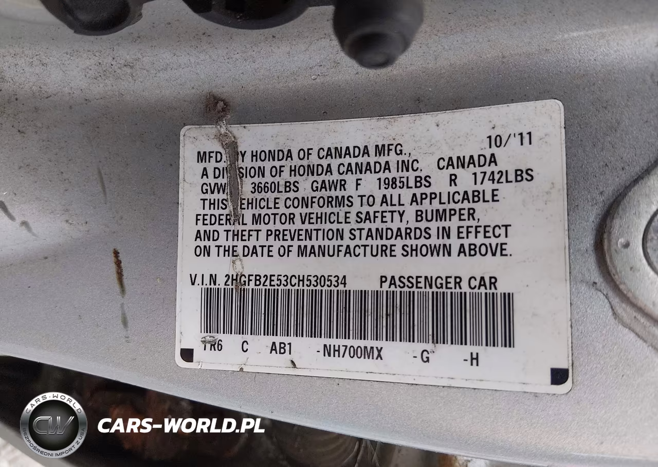 2012 Honda Civic Lx VIN:2HGFB2E53CH530534 - 9