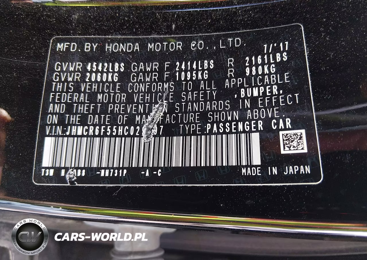 2017 Honda Accord Hybrid Ex-L VIN:JHMCR6F55HC029897 - 9