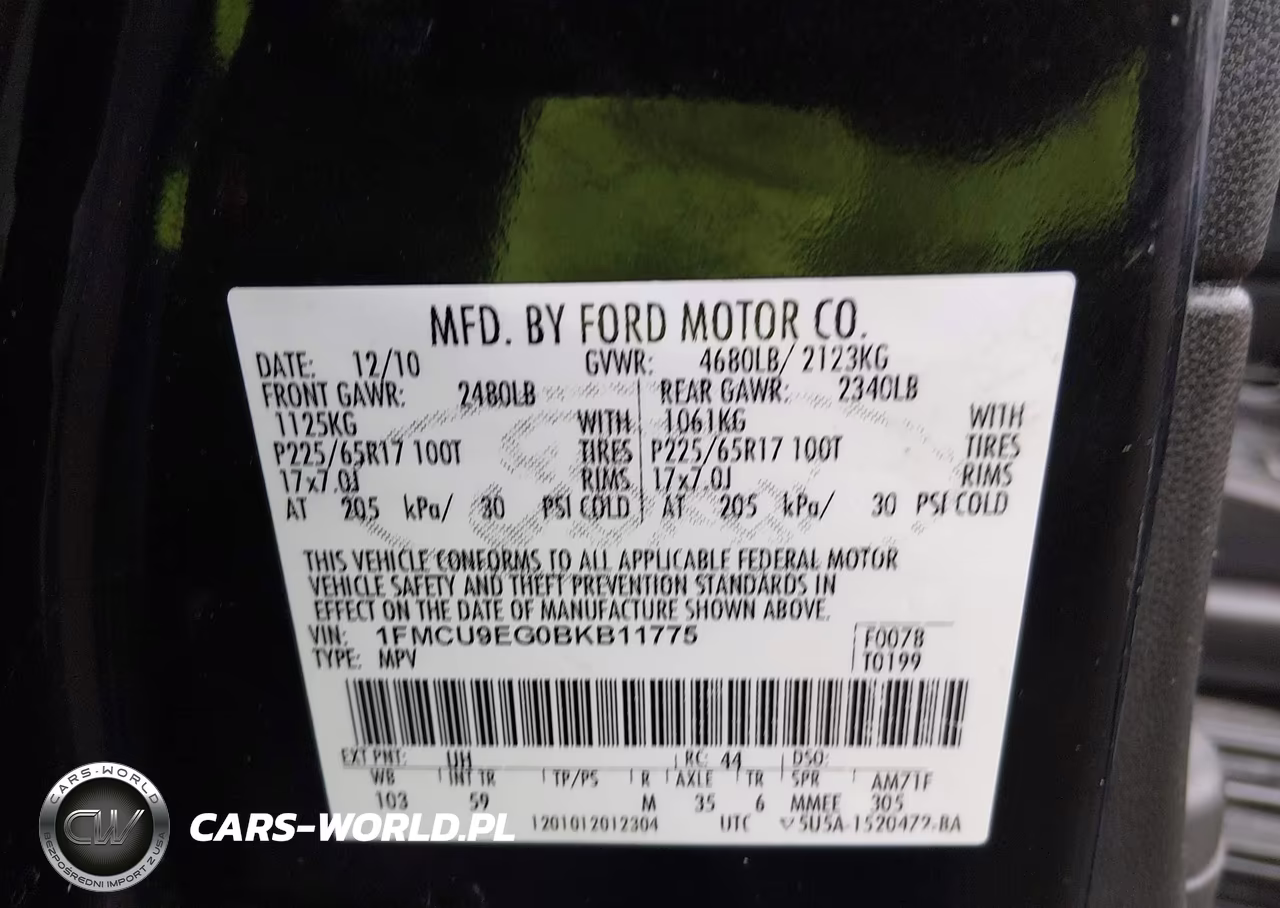 2011 Ford Escape Limited VIN:1FMCU9EG0BKB11775 - 9