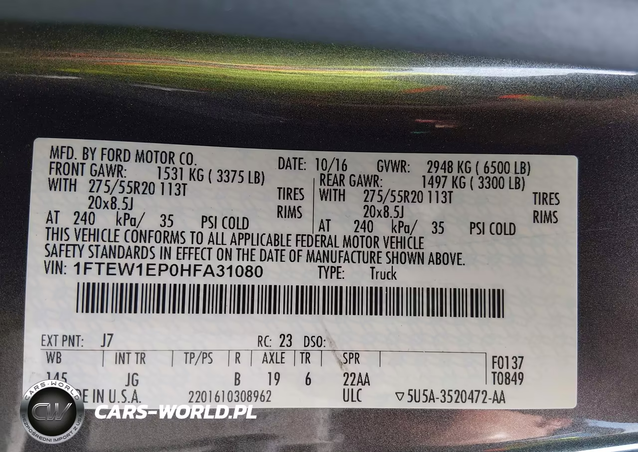2017 Ford F-150 Xl VIN:1FTEW1EP0HFA31080 - 9
