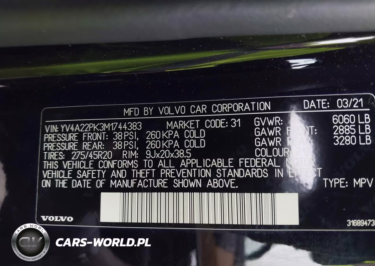 2021 Volvo Xc90 T6 Momentum 7 Passenger VIN:YV4A22PK3M1744383 - 9