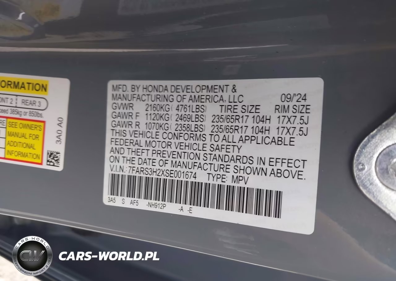 2025 Honda Cr-V Lx 2Wd VIN:7FARS3H2XSE001674 - 9