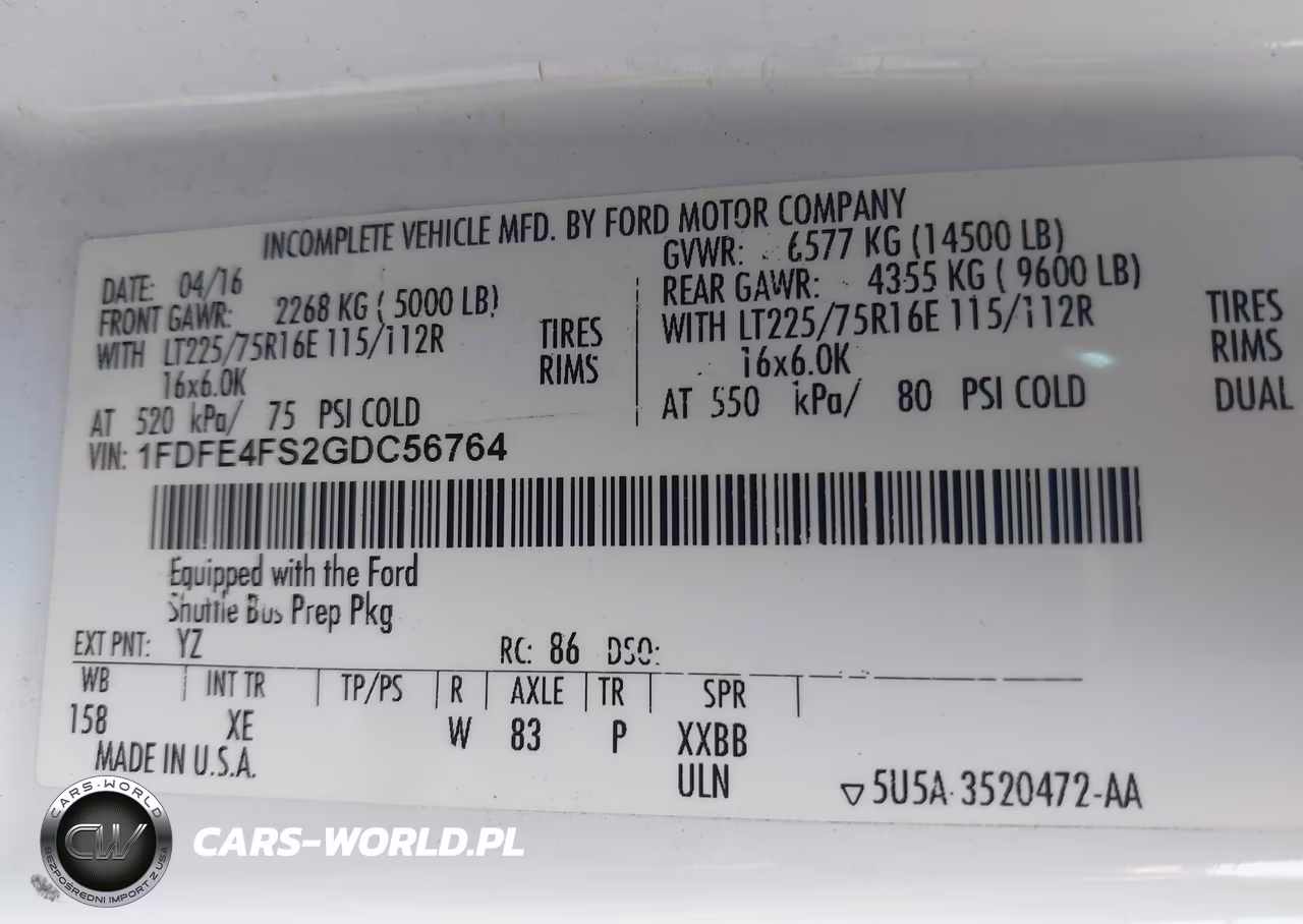 2016 Ford E-450 Cutaway VIN:1FDFE4FS2GDC56764 - 8