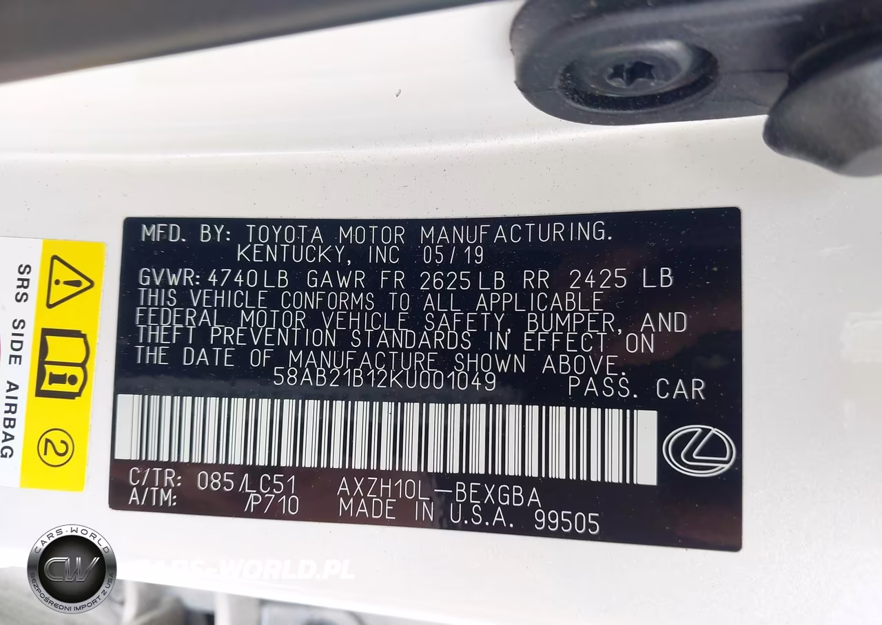 2019 Lexus Es 300H Ultra Luxury VIN:58AB21B12KU001049 - 9