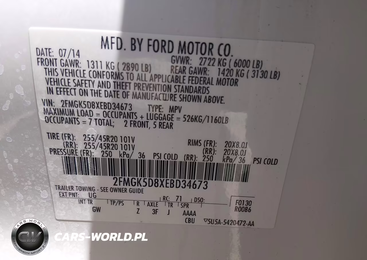2014 Ford Flex Limited VIN:2FMGK5D8XEBD34673 - 9