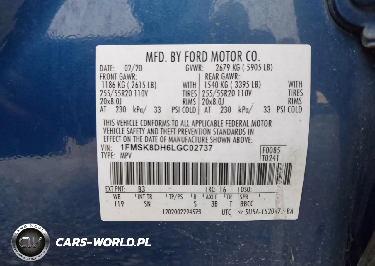 2020 Ford Explorer Xlt VIN:1FMSK8DH6LGC02737 - 9