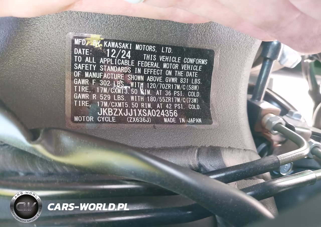 2025 Kawasaki Zx636 K VIN:JKBZXJJ1XSA024356 - 10