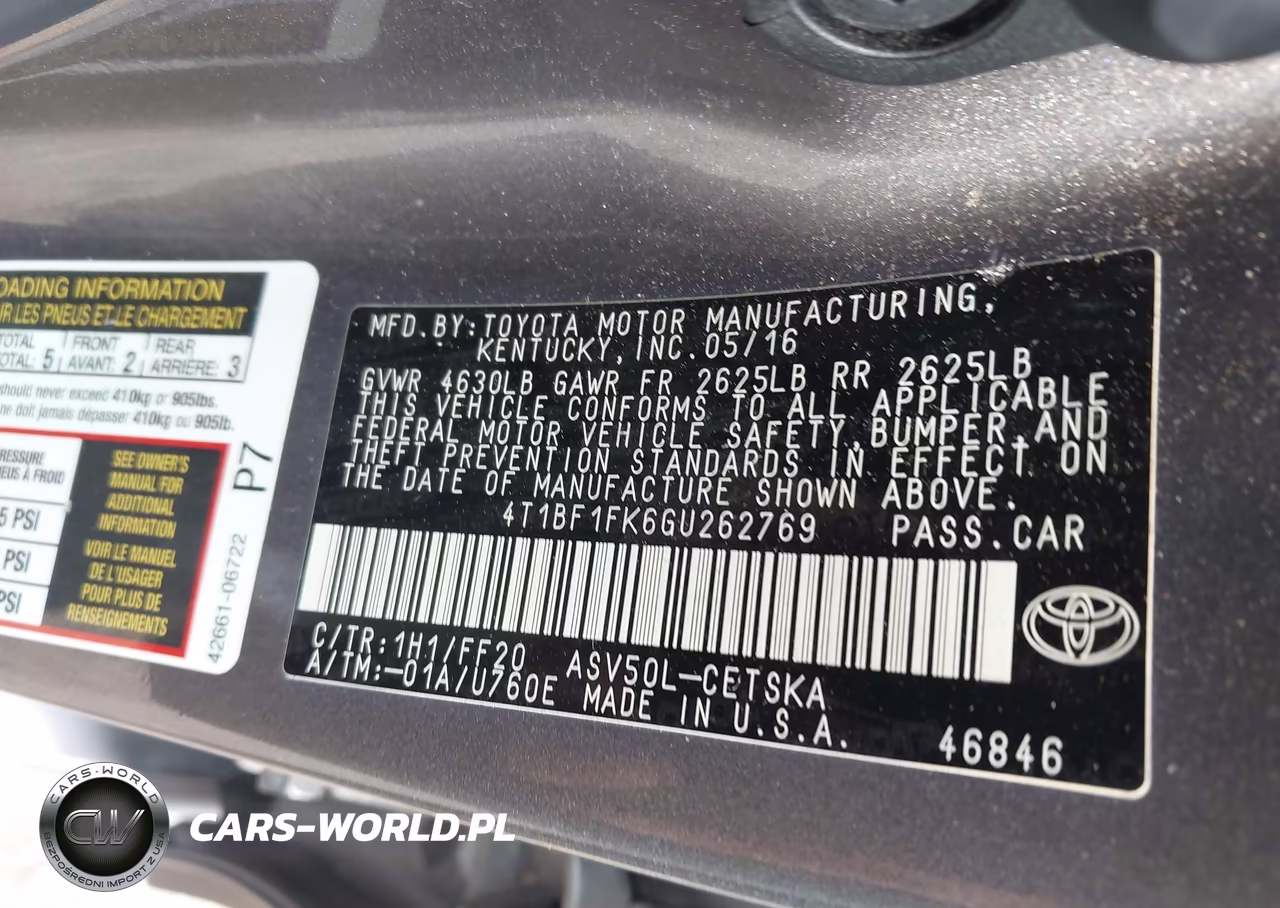 2016 Toyota Camry Se VIN:4T1BF1FK6GU262769 - 9